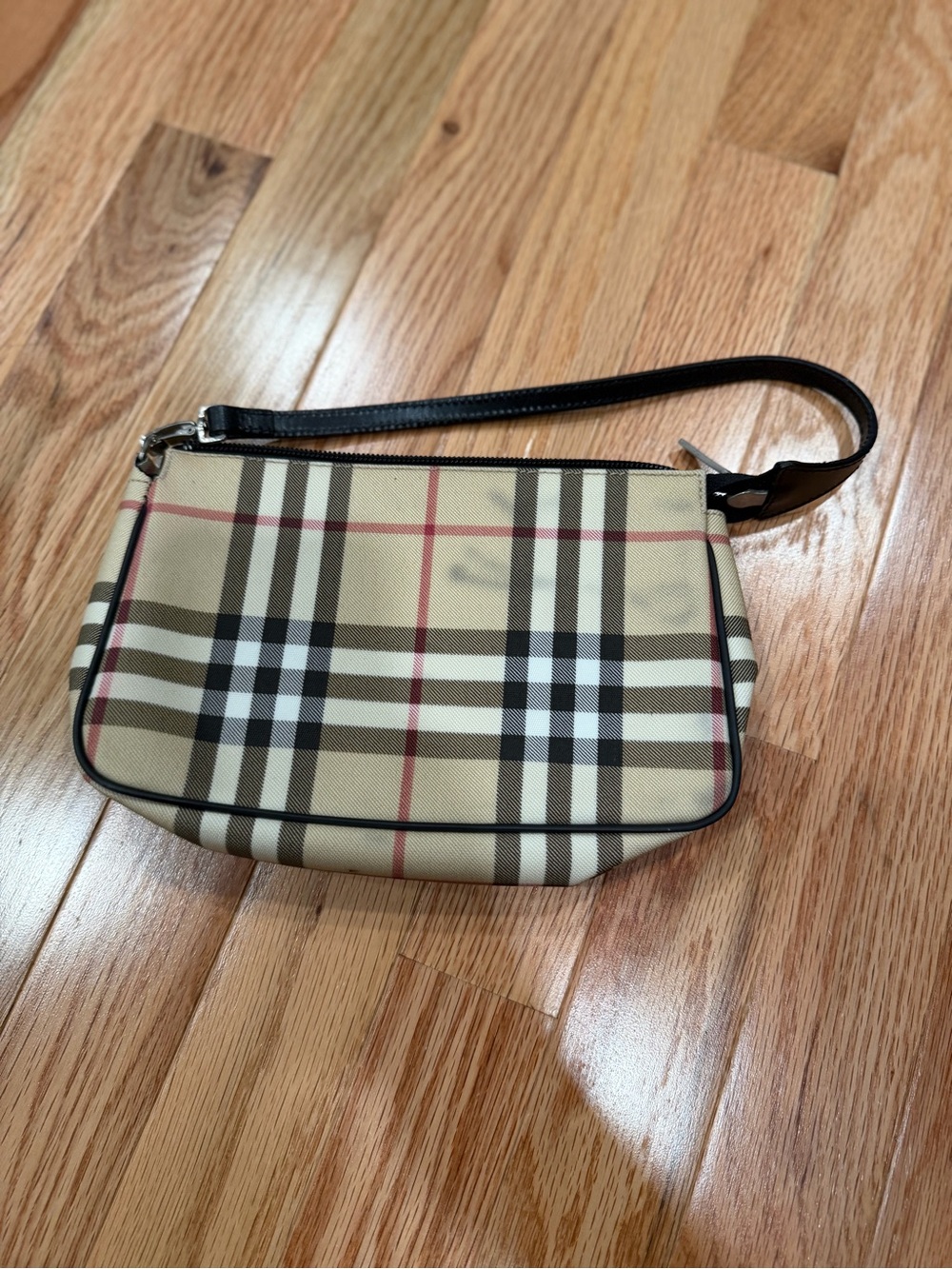 Burberry Beige Vintage Check Mini Shoulder Bag with Black Trim - Picture 2 of 3